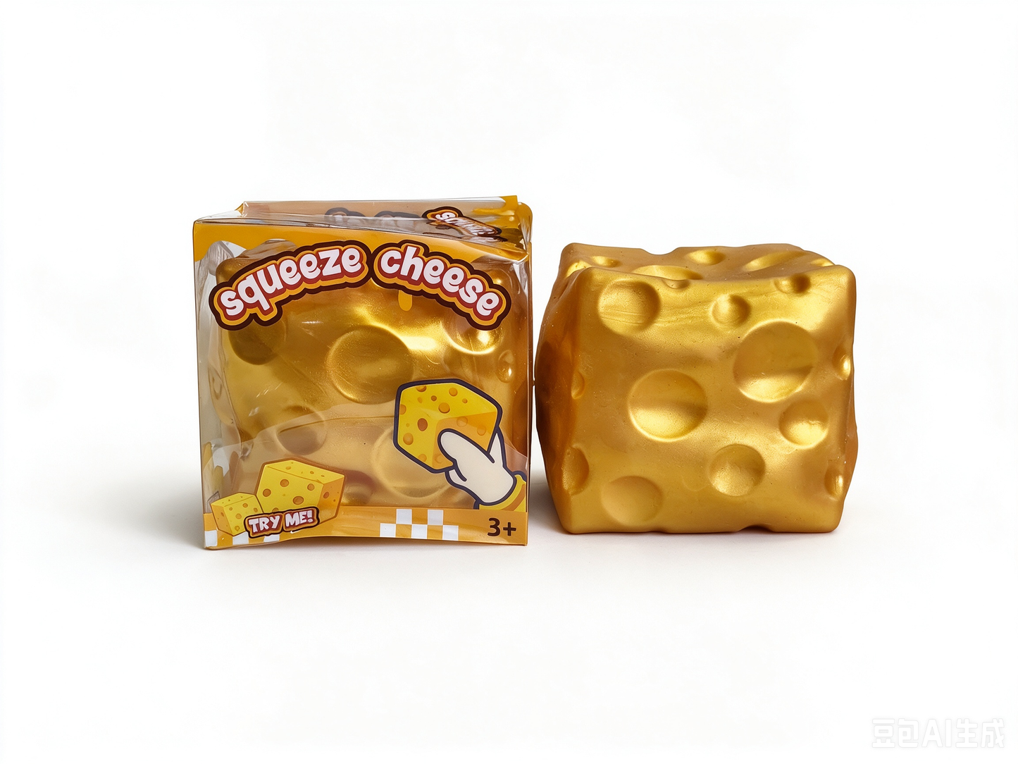 🧀 Squeeze Cheese Squishy – Realistic Swiss Cheese Block Stress Relief Toy | Novelty Gift | Age 3+