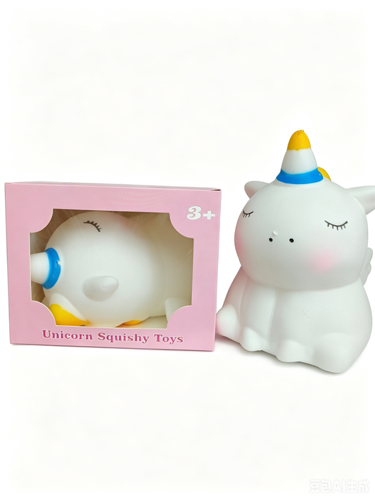 🦄 Chubby Unicorn Squishy Toy – Kawaii Soft Squeeze Stress Relief Toy | Kids Gift Box | Age 3+