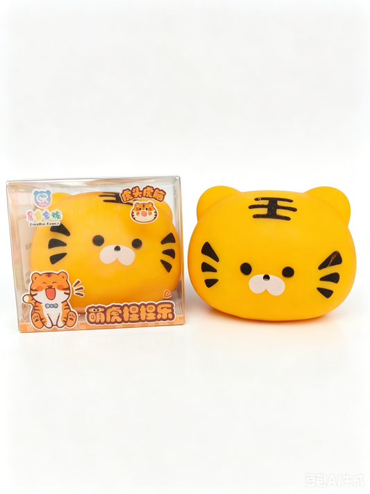 🐯 Cute Tiger Squishy – Kawaii Animal Stress Relief Squeeze Toy | Gift Box