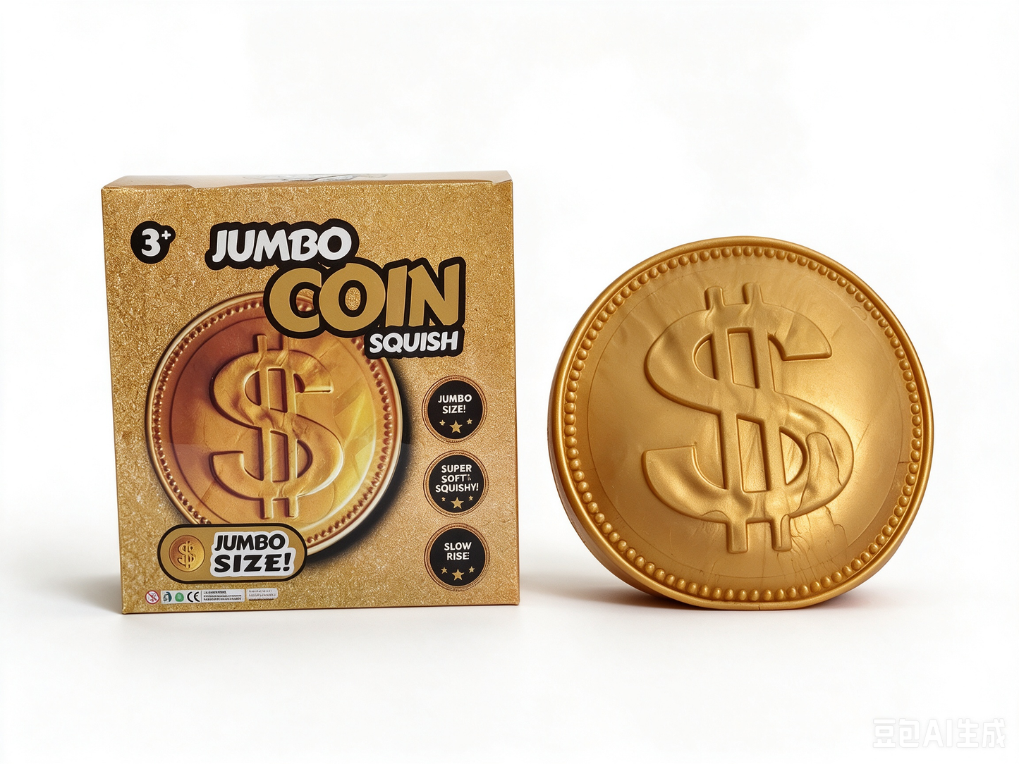 🪙 Jumbo Coin Squishy – Giant Gold Dollar Coin Slow Rise Stress Relief Toy | Novelty Gift | Age 3+