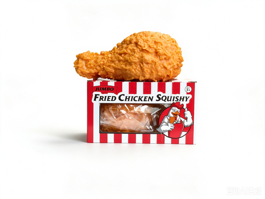 🍗 Jumbo Fried Chicken Squishy – Realistic Crispy Drumstick Stress Relief Toy | Novelty Gift | Age 3+