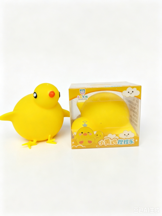 🐣 Chubby Baby Chick Squishy – Kawaii Yellow Chicken Stress Relief Squeeze Toy | Gift Box